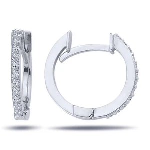 Pendiente de corte brillante criollo diamante en oro blanco 585' 14 quilates - Imagen 1 de 3