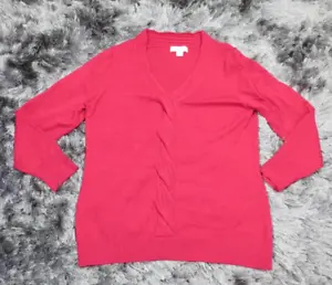 Coldwater Creek Womens Wool Sweater XL Red Pullover Sweatshirt Knit Long Sleeve - Picture 1 of 11