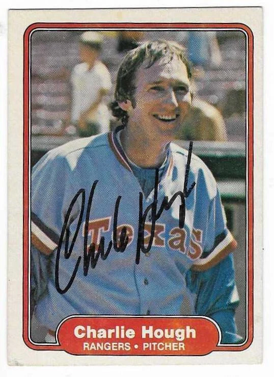 CHARLIE HOUGH 1982 FLEER AUTOGRAPHED SIGNED # 319 TEXAS RANGERS - Image 1 of 1