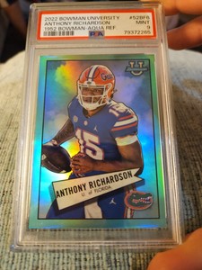 2022 Bowman U Anthony Richardson 1952 Bowman- Aqua #093/150 PSA 9 POP 3