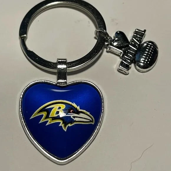 Baltimore Ravens NFL I Love Football Keychain NEW!! - Image 1 of 1