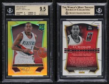 2013-14 Panini Select Gold Prizm /10 CJ McCollum #182 BGS 9.5 GEM MINT Rookie RC
