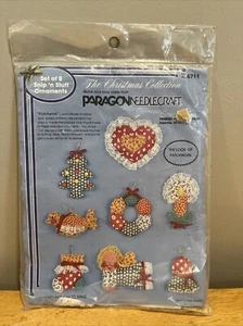 Paragon Needlecraft "Patchwork" Set of 8 Snip 'N Stuff Christmas Ornaments Kit - Picture 1 of 3