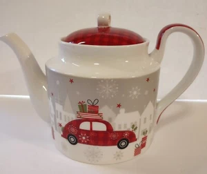 Stechcol Gracie Bone China Sammlerstück Teekanne Weihnachtsgeschenke Auto rot kariert - Bild 1 von 7