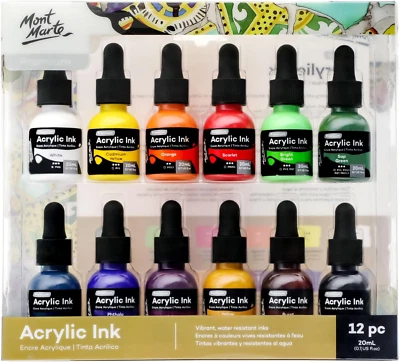 Tinta acrílica premium 12 piezas X 20 ml (0,7 US fl. oz), tintas acrílicas para Arti Foto 1 de 4