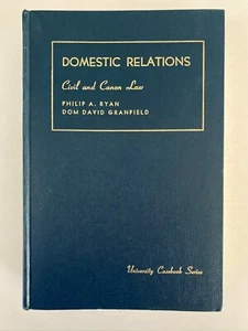 Ryan and Granfield: DOMESTIC RELATIONS CIVIL & CANON LAW 1963 Like New Rare - Picture 1 of 7