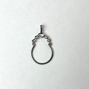 Vintage Heart Sterling Silver Charm Holder Pendant Dainty .85g Customizable - Picture 1 of 6