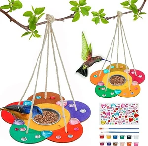 Kids Arts and Crafts Bird Feeders for Outside, 2-Pack DIY Wooden Paint Kits O... - Picture 1 of 6