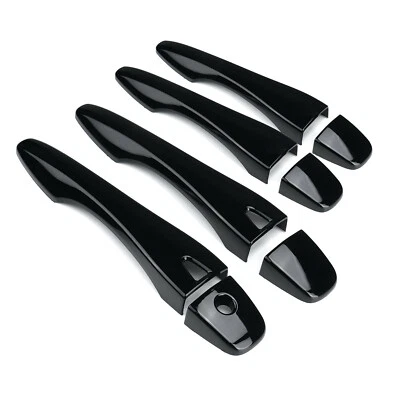 For Nissan Altima 2013-2018 Glossy Black Door Handle Covers Trim with Smart Hole Foto 1 de 4