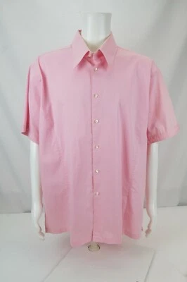 REPORT COLLECTION MEN'S SHORT SLEEVE DRESS SHIRT PINK SIZE XXL - Image 1 of 4