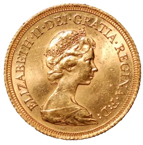 Great Britain Elizabeth II gold 1 Sovereign 1976 KM# 930 (15289) - Foto 1 di 3