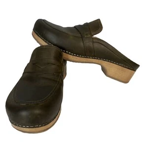 Dansko Women Bel Oiled Leather Clog Mules Slip On Loafer Olive Green Size 42 - Picture 1 of 9