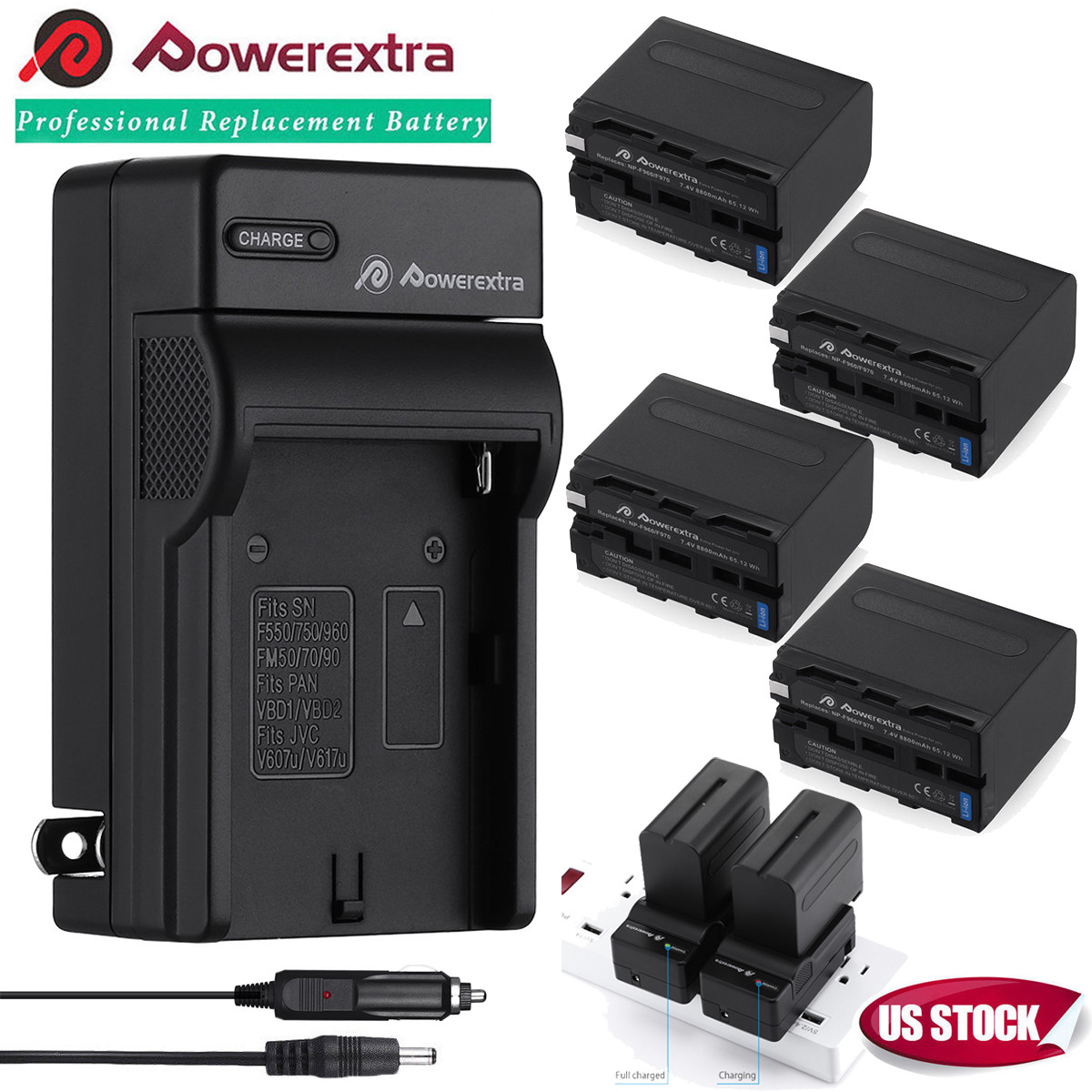 Vhbw Chargeur Compatible Avec Sony DCR-TRV140E, DCR-TRV140U, DCR-TRV140 Caméra Caméscope Action-cam + Câble De Voiture + Témoin De Charge 8,4 V