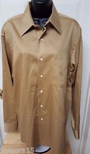 Geoffrey Beene Button Down Dress Shirt Mens Size 15.5 34 35 Brownish Gold