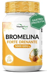 Bromelina Forte Drenante 5000 GDU/g Gastroprotetta, 210 capsule Enzima Digestivo - Foto 1 di 7