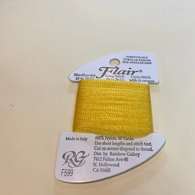 Rainbow Gallery Flair #F599 Yellow Hi-Sheen Needlepoint/Cross Stitch Thread  - Image 1 of 1
