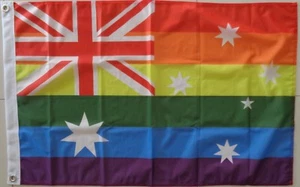 Australian Rainbow Flag Gay Pride Rainbow Flag 90 x 60 cm AUSPOST REGISTERED - Picture 1 of 3