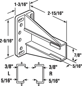 Prime-Line 221694 Plástico Montaje Lateral Cajón Correderas Soporte de Riel 2-3/4 L pulg. - Imagen 1 de 1
