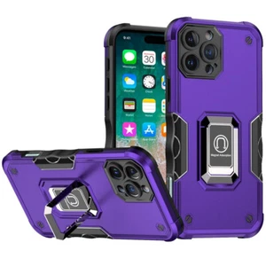 Military Grade Shockproof Hybrid Armor Case with Ring Grip for iPhone 16 Pr - Picture 1 of 4