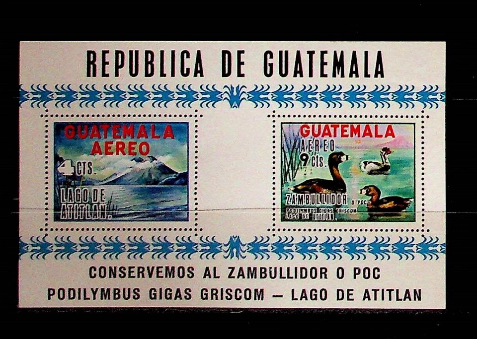 GUATEMALA Sc C448a NH HOJA DE RECUERDO DE 1970 - PÁJAROS - PATOS Foto 1 de 1