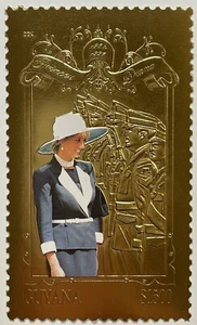 GUYANA PRINCESS DIANA 22K GOLD MEMORIAL STAMPS 1998 MNH COMMEMORATIVE 1961-1997 - Picture 1 of 1