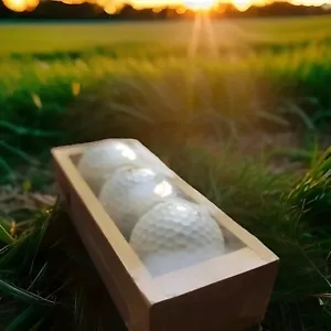Unique Impressions Golf Balls Vintage & Sealed - Golf Balls in Wood Box - New - Picture 1 of 3