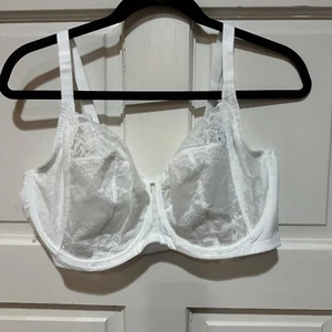 NATORI 746211 Statement Floral Lace Sheer Underwire Bra White Size 40DDD New - Picture 1 of 5