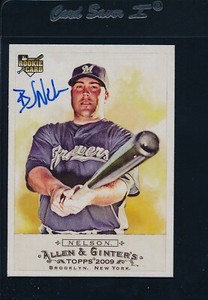 2009 Allen & Ginter #272 Brad Nelson Brewers Signed Auto *37226