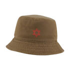 Bucket Hat For Men Women Red Star Of David Embroidered Washed Cotton Bucket Hats