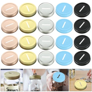 25pcs Tinplate Mason Cup Lids DIY Piggy Bank Caps for Handled Water Glasses New - Picture 1 of 12