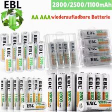 EBL Lot AA AAA wiederaufladbare Batterien 2800 mAh 2500mAh 1100mAh NI-MH +Box