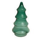 Arbre de Noël en plastique en verre vert remplissable soulèvement bas 7,5 pouces de haut 4 pouces de large