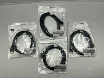 Lote de 4 nuevos cables negros Rosewill HDMI alta calidad alta velocidad 6 pies Foto 1 de 4