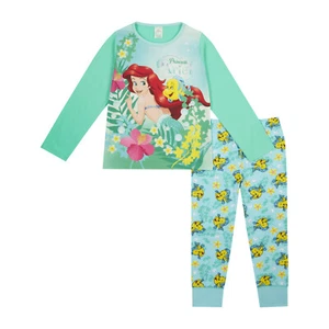 Official Girls Disney The Little Mermaid Pyjamas Long Pjs Princess Ariel - Picture 1 of 6