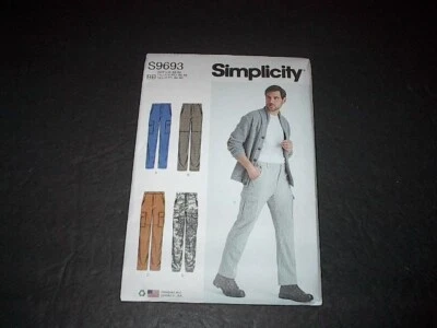 Simplicity Pattern 9693 Men's Cargo Pants in Four Great Styles   44 ~ 52  Uncut - Image 1 of 3