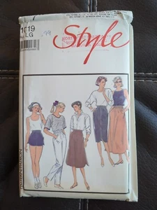 Style Sewing Pattern 1019 Misses Skirt Shorts Trousers Culottes UC 1980s Size LG - Picture 1 of 4