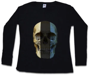 CLASSIC ESTONIA SKULL FLAG DAMEN LANGARM T-SHIRT Fahne Estland - Picture 1 of 1
