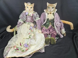 RARE Katherine's/Wayne Keskin "Bubbles & Giggles" Victorian Cat Dolls, NEW w/COA - Picture 1 of 16