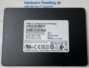 Samsung PM881 2,5" 256 Go SSD SATA III 6G MZ-7LH2560 MZ7LH256HAJD-00000 - Afbeelding 1 van 1