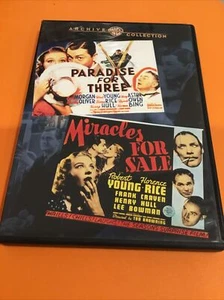 Robert Young Collection DVD Warner Archive Paradise For Three/Miracles For Sale - Picture 1 of 2