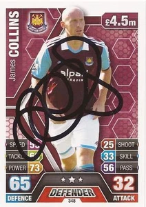 JAMES COLLINS SIGNED WEST HAM 2013/2014 MATCH ATTAX TRADING CARD+COA - Picture 1 of 1