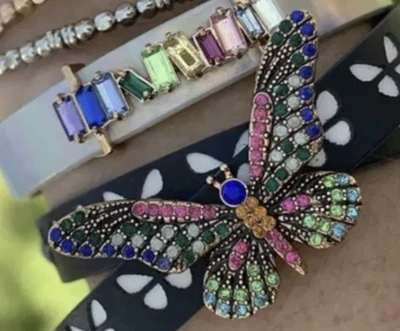 Держите коллективный бабочка Pave разноцветный подвеска розового золота подвеска новый в коробке - Изображение 1 из 3