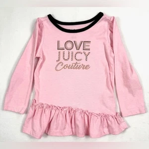 Juicy Couture Kleinkind Mädchen rosa "Love Juicy Couture" Schößchen Langarm Oberteil 2T - Bild 1 von 8
