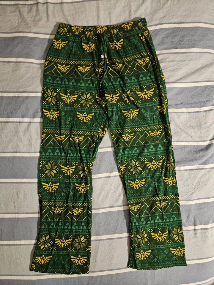 The Legend Of Zelda Nintendo Videojuego Pijama Salón Pantalones Patrón Vacaciones Talla S Foto 1 de 4