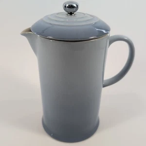 Le Creuset Chambray Blue French Press Coffee Pot Tea Stoneware - Picture 1 of 9