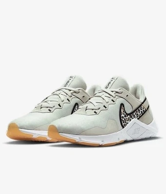 Women Nike Legend Essential 2 Leopard Cheetah Shoes Lt Bone/Black CZ3668-017 - Image 1 of 4
