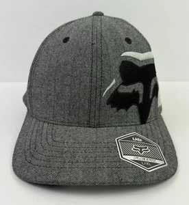 Fox Head Logo flexfit baseball hat gray embroidered cap non adjustable L/XL - Picture 1 of 10