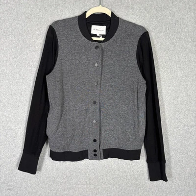 Chaqueta BCBGeneration para mujer gris medio negra bombardero universitario tejido a presión universitario* Foto 1 de 4