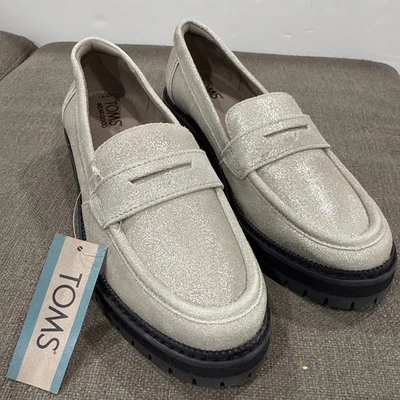Mocasines TOMS Cara con suela metálica plateados para mujer 10021473T-040 Foto 1 de 4