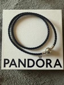 Pandora Moments Doppeltes Armband Leder Schwarz 41 CM - Bild 1 von 2